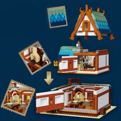 Enchanting Medieval Post Station Building Blocks | 1769PCS Historic Architecture Model Kit - Image 3