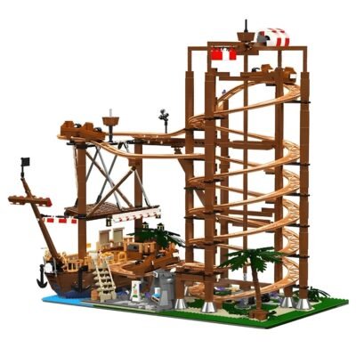 2173PCS Thrilling Pirate Roller Coaster Building Block Toy Set - Exciting Adventure Model
