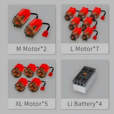 Red Edition Remote Controlled Crane Model Building Block Toys | 9178PCS - Image 10