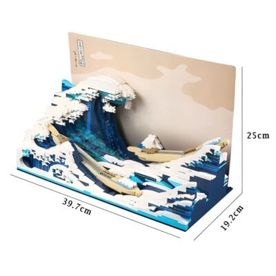 Iconic Great Wave of Kanagawa Building Blocks | 1832PCS Artistic Model Kit for Collectors - Image 6