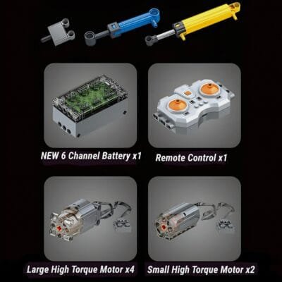 Remote Controlled Pneumatic Backhoe Loader Model Building Block Toys | 3960PCS - Image 4