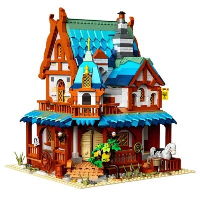 1769PCS Enchanting Medieval Post Station Building Block Toy Set - Historic Architecture Model Kit