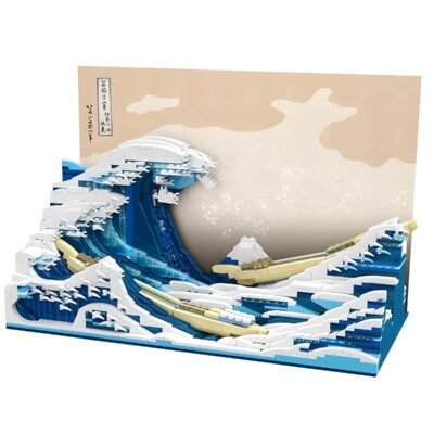 1832PCS Iconic Great Wave of Kanagawa Building Block Toy Set - Japanese Art Model for Collectors