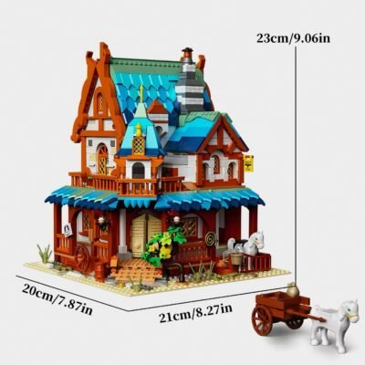 Enchanting Medieval Post Station Building Blocks | 1769PCS Historic Architecture Model Kit - Image 5