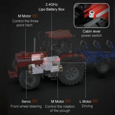 Remote Controlled Plowing Tractor Model Building Block Toys | 1676PCS - Image 3