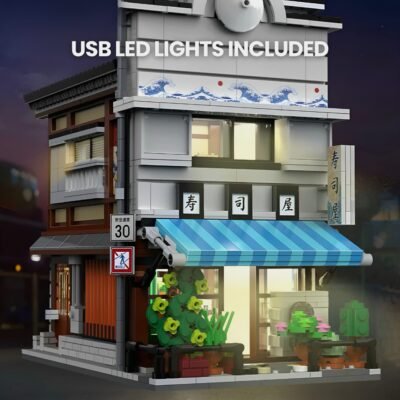 Charming Japanese Sushi Shop Model Building Block Set | 1664PCS - Image 4