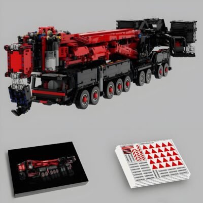 Red Edition Remote Controlled Crane Model Building Block Toys | 9178PCS - Image 2