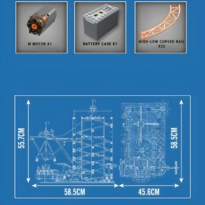 Thrilling Pirate Roller Coaster Building Blocks | 2173PCS Exciting Model Kit for Adventure Fans - Image 7