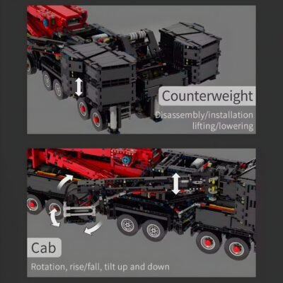 Red Edition Remote Controlled Crane Model Building Block Toys | 9178PCS - Image 9