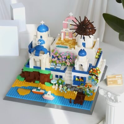 Charming Santorini Building Blocks | 1376PCS Stunning Greek Island Architecture Model Kit - Image 2
