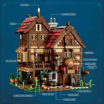 Enchanting Medieval Bistro & Tavern Building Blocks | 2831PCS Modular Historic Model Kit - Image 2