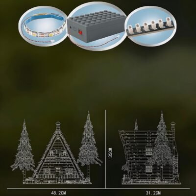 Charming Wooden Cabin in the Woods Building Blocks | 3398PCS Scenic Model Kit Ultimate Display for Nature Lovers - Image 6