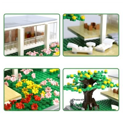 Elegant Farnsworth House Building Blocks | 664PCS Modern Architectural Display Model Kit - Image 3