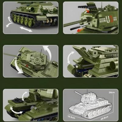 Remote Controlled T34 Tank Model Building Block Toys | 2052PCS - Image 9