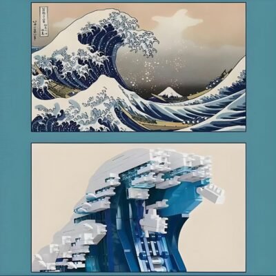 Iconic Great Wave of Kanagawa Building Blocks | 1832PCS Artistic Model Kit for Collectors - Image 3