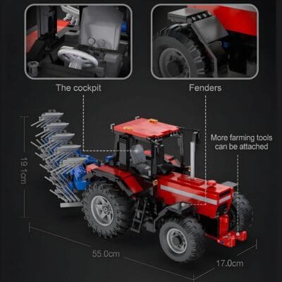 Remote Controlled Plowing Tractor Model Building Block Toys | 1676PCS - Image 11