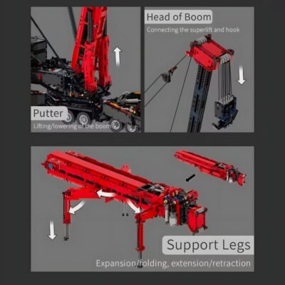 Red Edition Remote Controlled Crane Model Building Block Toys | 9178PCS - Image 8