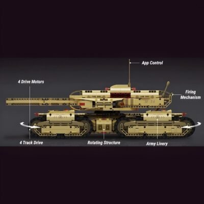 Remote Controlled Army 4 Track Tank Model Building Block Toys | 3294PCS - Image 3