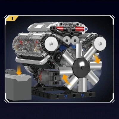 Motorised V8 Engine ModelCars Building Block Toys | 534PCS - Image 4
