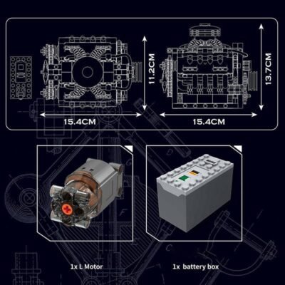 Motorised Chevy V8 Engine ModelCars Building Block Toys | 488PCS - Image 4