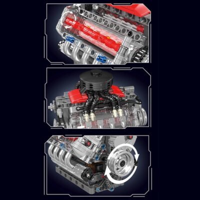Motorised Chevy V8 Engine ModelCars Building Block Toys | 488PCS - Image 3