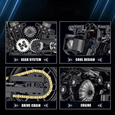 Classic American Bike Model Building Block Toys | 586PCS - Image 4