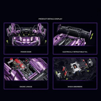 SATIN PURPLE P1 Modelcars Building Block Toys  | 3567PCS - Image 6